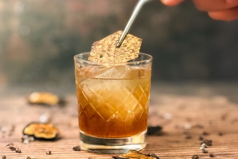 Banana-Cocoa Old Fashioned Cocktail