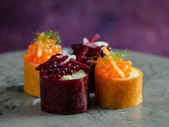 Vegan Sushi with Beetroot and Horseradish Caviar Pearls