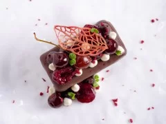 Black Forest Gateau with Leaf Tuile
