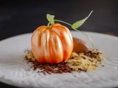 Blown Sugar Pumpkin with Spiced Pumpkin Mousse