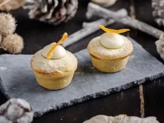 Brandy and Orange Mince Pies with a Heat-Stable Vanilla Cream