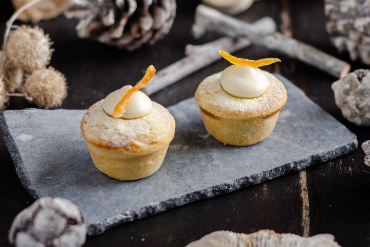 Brandy and Orange Mince Pies with a Heat-Stable Vanilla Cream