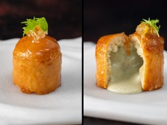 Yorkshire Blue Cheese filled Brioche Bun with a Heather Honey Glaze Yorkshire Blue Cheese filled Brioche Bun with a Heather Honey Glaze