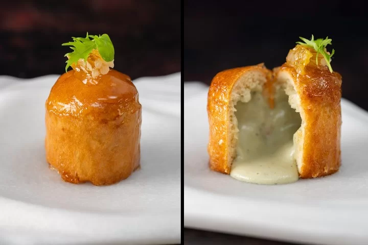Yorkshire Blue Cheese filled Brioche Bun with a Heather Honey Glaze Yorkshire Blue Cheese filled Brioche Bun with a Heather Honey Glaze