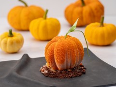Chocolate 'Pumpkin' Mousse with an Orange Caramel Centre Chocolate 'Pumpkin' Mousse with an Orange Caramel Centre