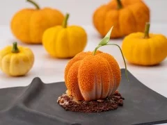 Chocolate 'Pumpkin' Mousse with an Orange Caramel Centre