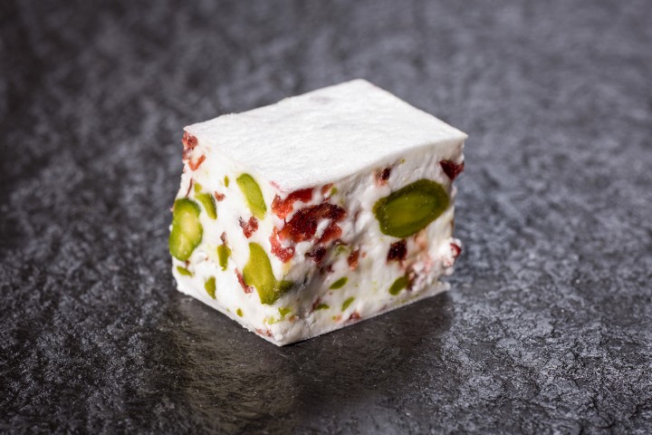 Cranberry and Pistachio Nougat using Hyfoamer