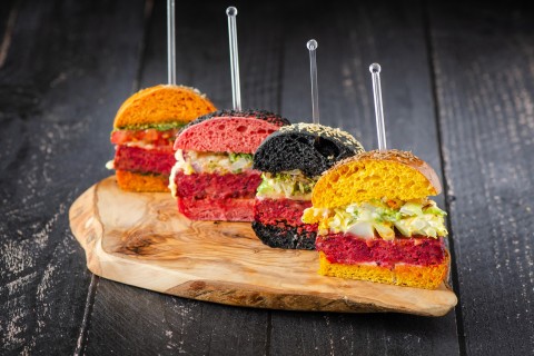 Plant-Based Burgers with Flavoured Breads Plant-Based Burgers with Flavoured Breads