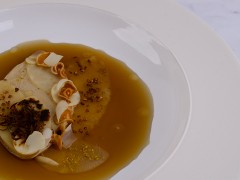 Silken Avola Almond with Salt-baked Parsnip and Celeriac, Artichoke Broth