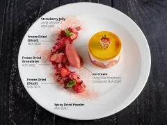 Strawberry Fraisier with Textures of Strawberry