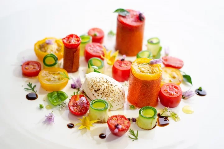 Tomato Salad with Grilled Goats Cheese Ice Cream Tomato Salad with Grilled Goats Cheese Ice Cream