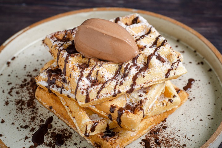 Vegan Waffles and Ice Cream