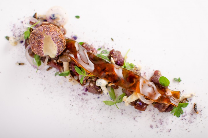 Venison Tartare with Deep Fried Mayonnaise using Gellan Gum