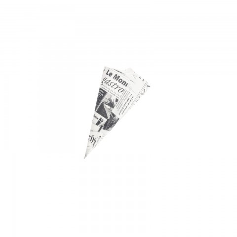 Medium Newspaper Print Paper Cones by 100% Chef, 200pk