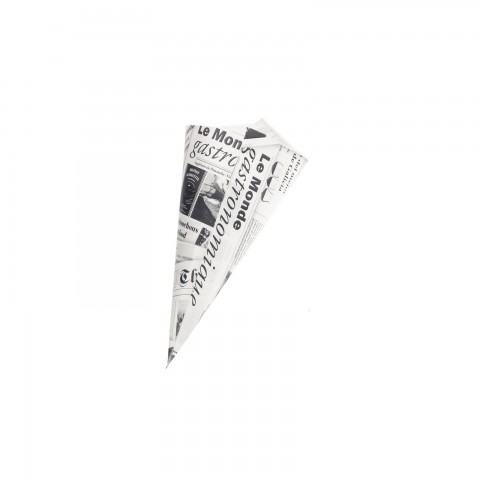 Large Newspaper Print Paper Cones by 100% Chef, 200pk