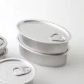 Oval Aluminium Cans with Lids, 120ml by 100% Chef, 100pk