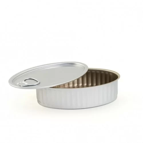 Oval Aluminium Cans with Lids, 120ml by 100% Chef, 100pk