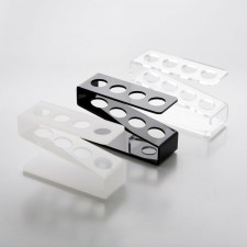 Plexiglass Display Stand, 4 Hole (transparent) (for test tubes Ø 16 or 18mm), 1 unit