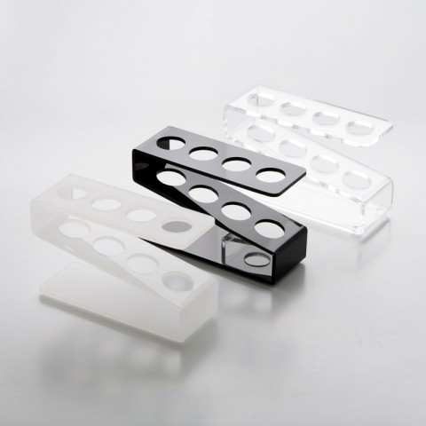 Plexiglass Display Stand, 4 Hole (transparent) (for test tubes Ø 16 or 18mm), 1 unit Plexiglass Display Stand, 4 Hole (transparent) (for test tubes Ø 16 or 18mm), 1 unit