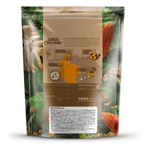 Huila 70% Dark Chocolate Couverture by Luker Chocolate, 2.5kg