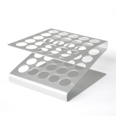 Aluminium Display Stand, 25 Hole (for test tubes Ø16 mm), 1 unit Aluminium Display Stand, 25 Hole (for test tubes Ø16 mm), 1 unit
