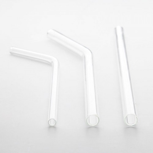 Glass straws - curved thick straw, 24pk