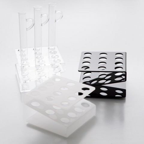 Plexiglass Display Stand, 12 Hole (white) (for test tubes Ø 16 or 18mm), 1 unit Plexiglass Display Stand, 12 Hole (white) (for test tubes Ø 16 or 18mm), 1 unit