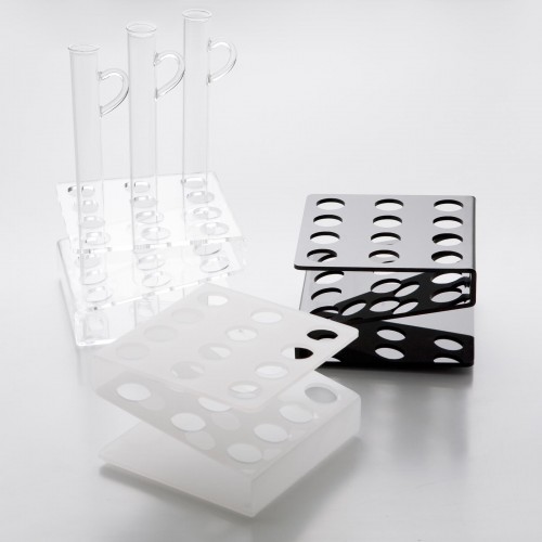 Plexiglass Display Stand, 12 Hole (white) (for test tubes Ø 16 or 18mm), 1 unit