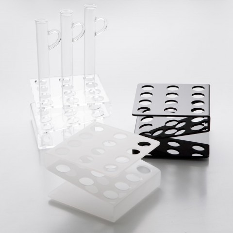 Plexiglass Display Stand, 12 Hole (black) (for test tubes Ø 16 or 18mm), 1 unit Plexiglass Display Stand, 12 Hole (black) (for test tubes Ø 16 or 18mm), 1 unit