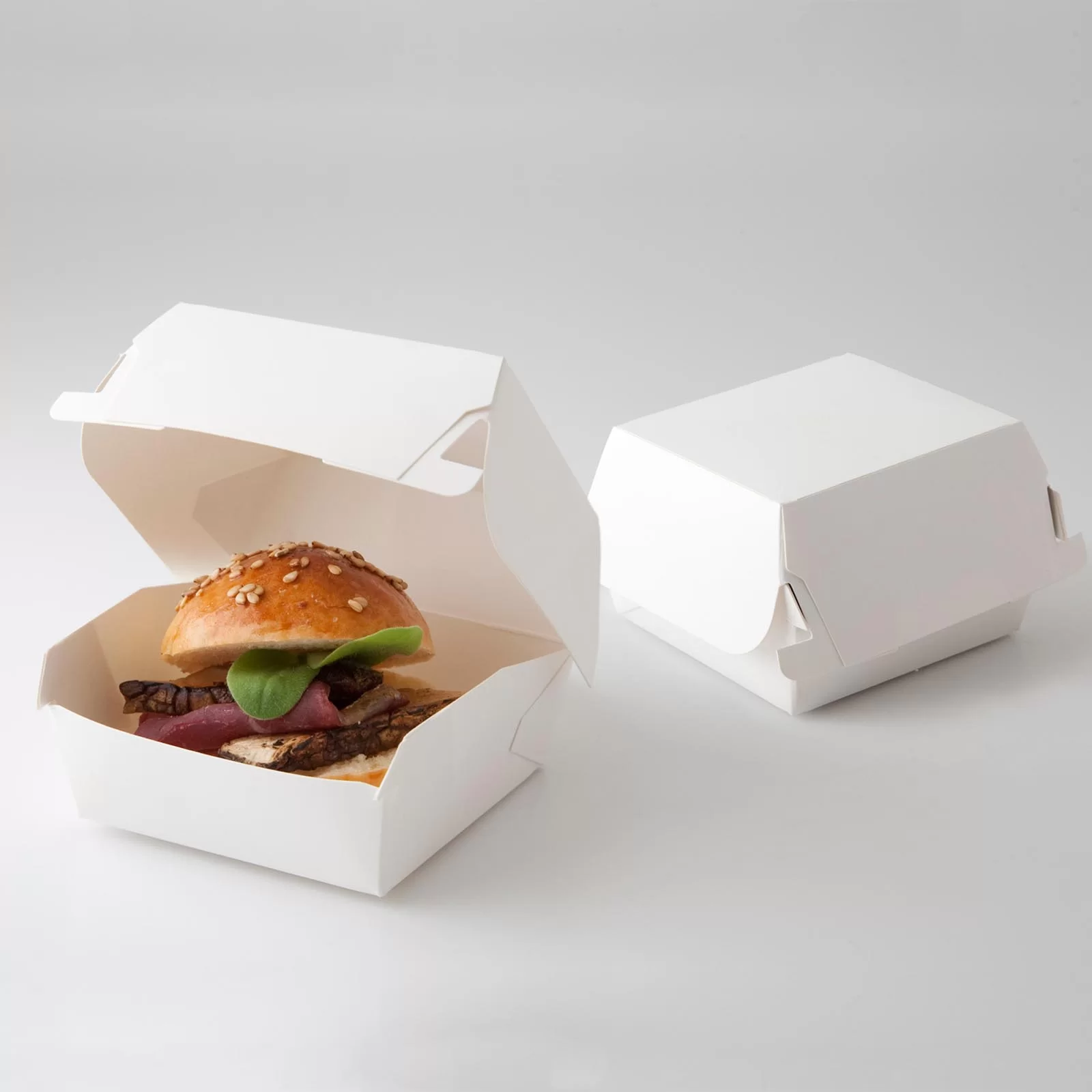 ProdelPak Flower Burger Large White 12.5X12.5X7CM-500Pieces