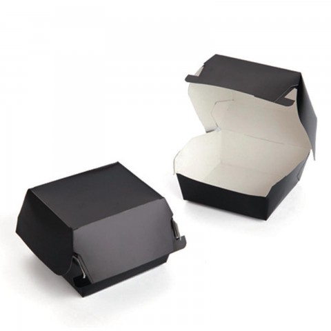 Burger Box (black) 9x8x5cm, 100pk Burger Box (black) 9x8x5cm, 100pk