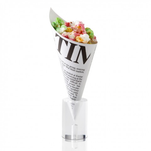 Newspaper Print Cardboard Cone (small), 100pk