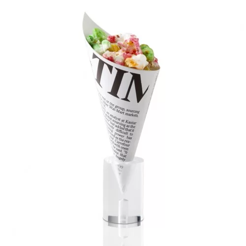 Newspaper Print Cardboard Cone (large), 100pk