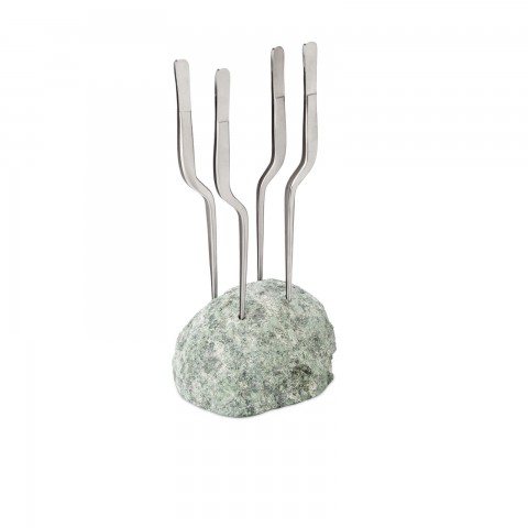 Rock Support for 4 Skewers, Green Marble by 100% Chef, 1 unit Rock Support for 4 Skewers, Green Marble by 100% Chef, 1 unit