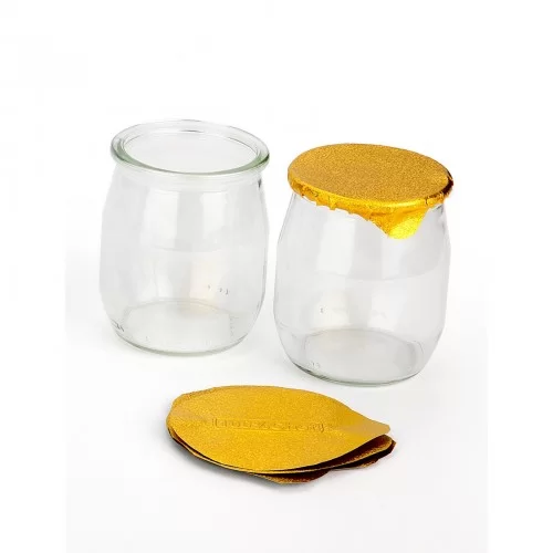 Thermo Seal Lids (Gold) for 120ml Yoghurt Pots, 600pk Thermo Seal Lids (Gold) for 120ml Yoghurt Pots, 600pk