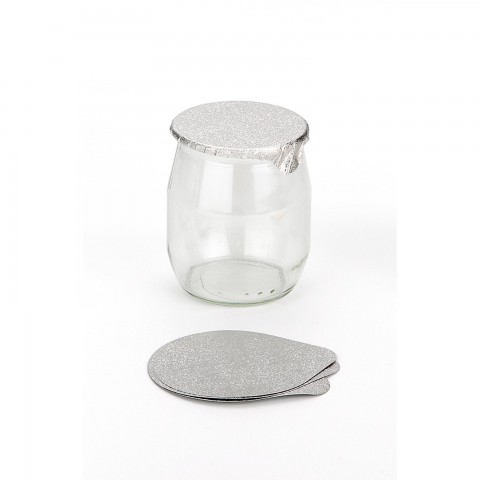 Thermo Seal Lids (Silver) for 120ml Yoghurt Pots, 600pk Thermo Seal Lids (Silver) for 120ml Yoghurt Pots, 600pk