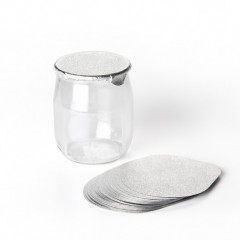 Thermo Seal Lids (Silver) for 120ml Yoghurt Pots, 600pk Thermo Seal Lids (Silver) for 120ml Yoghurt Pots, 600pk