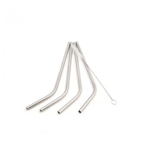 Stainless Steel Straws (Bent, 6mm x 215mm) by 100% Chef, 4pk Stainless Steel Straws (Bent, 6mm x 215mm) by 100% Chef, 4pk