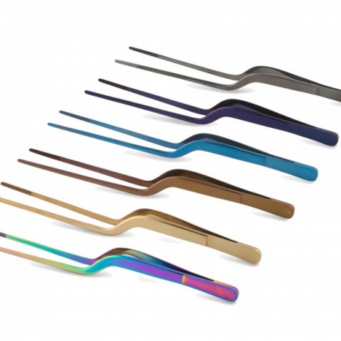 Black Titanium Sushi Tongs, 200mm by 100% Chef, 1 unit