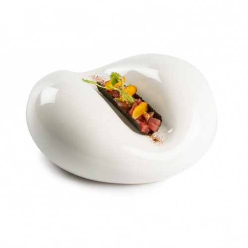 Dune Taco Plate, Matte White by 100% Chef, 1 unit