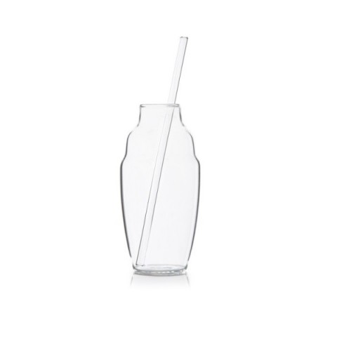 Shaker-Shaped Cocktail Glass (inc Straw) by 100% Chef, 1 unit