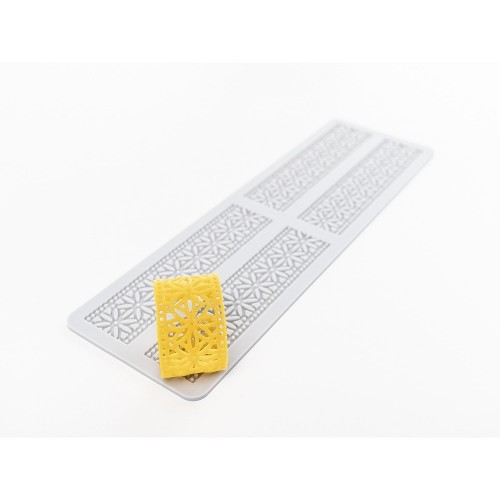 Arabesque Floral Border Tuile Silicone Mould by 100% Chef, 1 unit