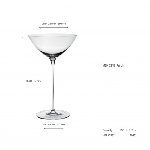 Moner Punch, Cocktail Glass, 140 ml by 100% Chef, 4pk