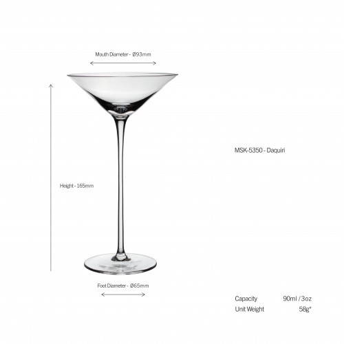 Moner “Daiquiri”, Martini Glass, 90 ml by 100% Chef, 4pk