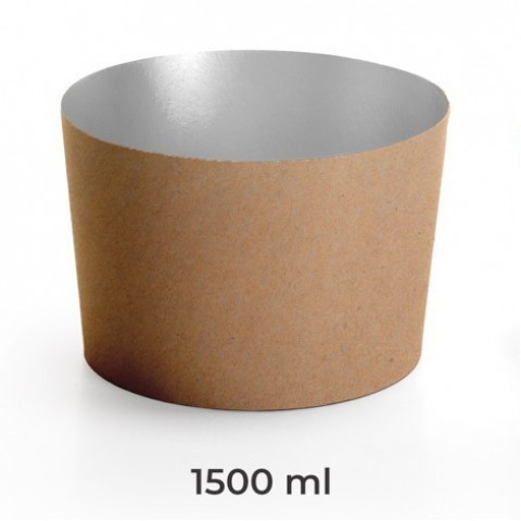 Bowls with Lids (Hot Food) - Kraft, 1,500 ml, for use with Bowl Sealer Ø153, Pack of 300 by 100% Chef, 1 unit