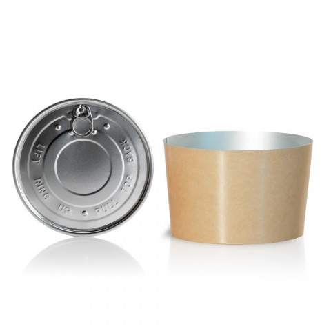Bowls with Lids (Hot Food) - Kraft, 1,500 ml, for use with Bowl Sealer Ø153, Pack of 300 by 100% Chef, 1 unit