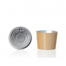 Bowls with Lids (Hot Food) - Kraft, 1,000 ml, for use with Bowl Sealer Ø126, Pack of 250 by 100% Chef, 1 unit