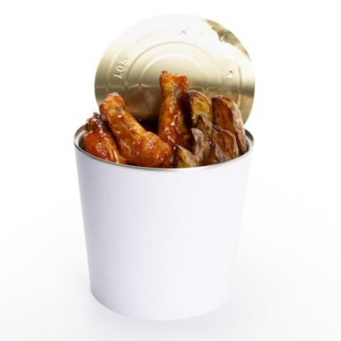 Bowls with Lids (Hot Food) - White, 1,200 ml, for use with Bowl Sealer Ø126, Pack of 250 by 100% Chef, 1 unit