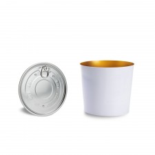 Bowls with Lids (Hot Food) - White, 1,200 ml, for use with Bowl Sealer Ø126, Pack of 250 by 100% Chef, 1 unit