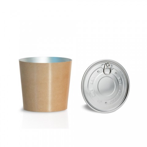 Bowls with Lids (Hot Food) - Kraft, 1,200 ml, for use with Bowl Sealer Ø126, Pack of 250 by 100% Chef, 1 unit